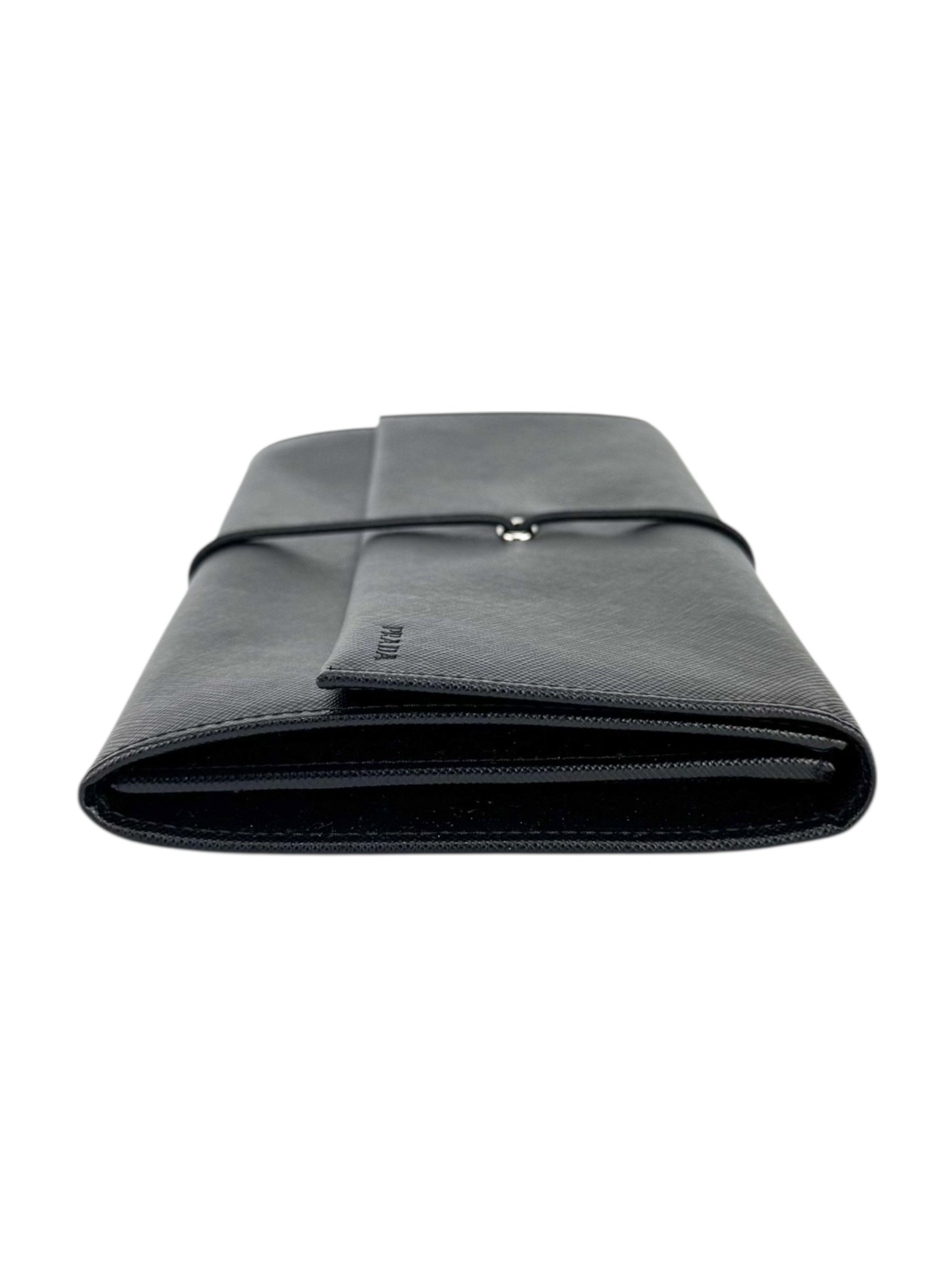 Prada Black Saffiano Leather Clutch Bag