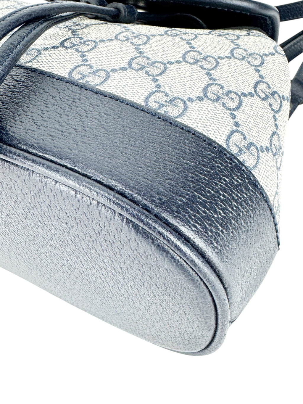 Gucci Beige and Navy Coated Canvas and Leather GG Supreme Ophidia Backpack Mini