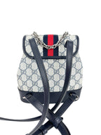 Gucci Beige and Navy Coated Canvas and Leather GG Supreme Ophidia Backpack Mini