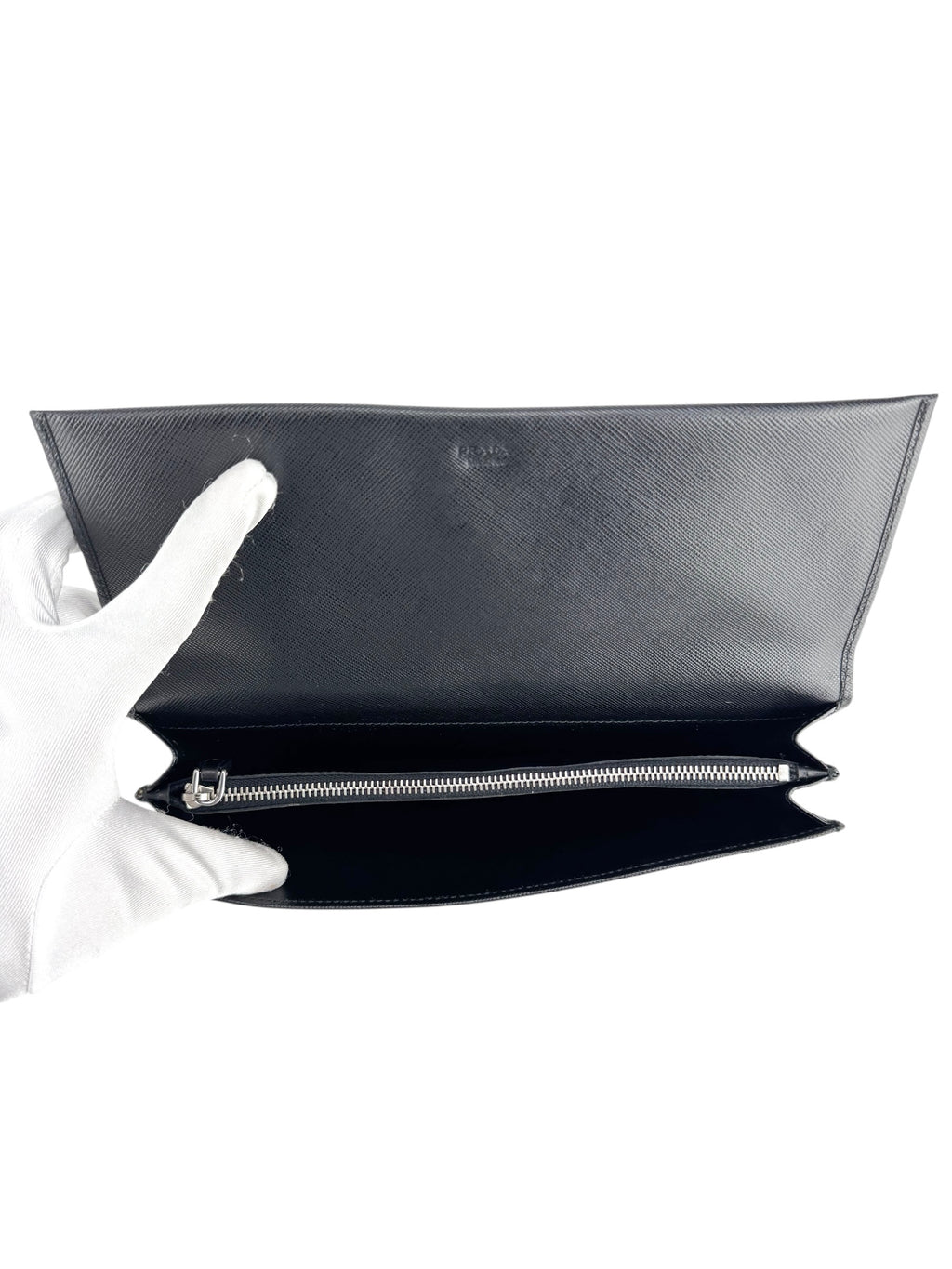Prada Black Saffiano Leather Clutch Bag