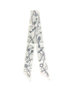 Hermes White Les Cles a Pois Silk Twilly