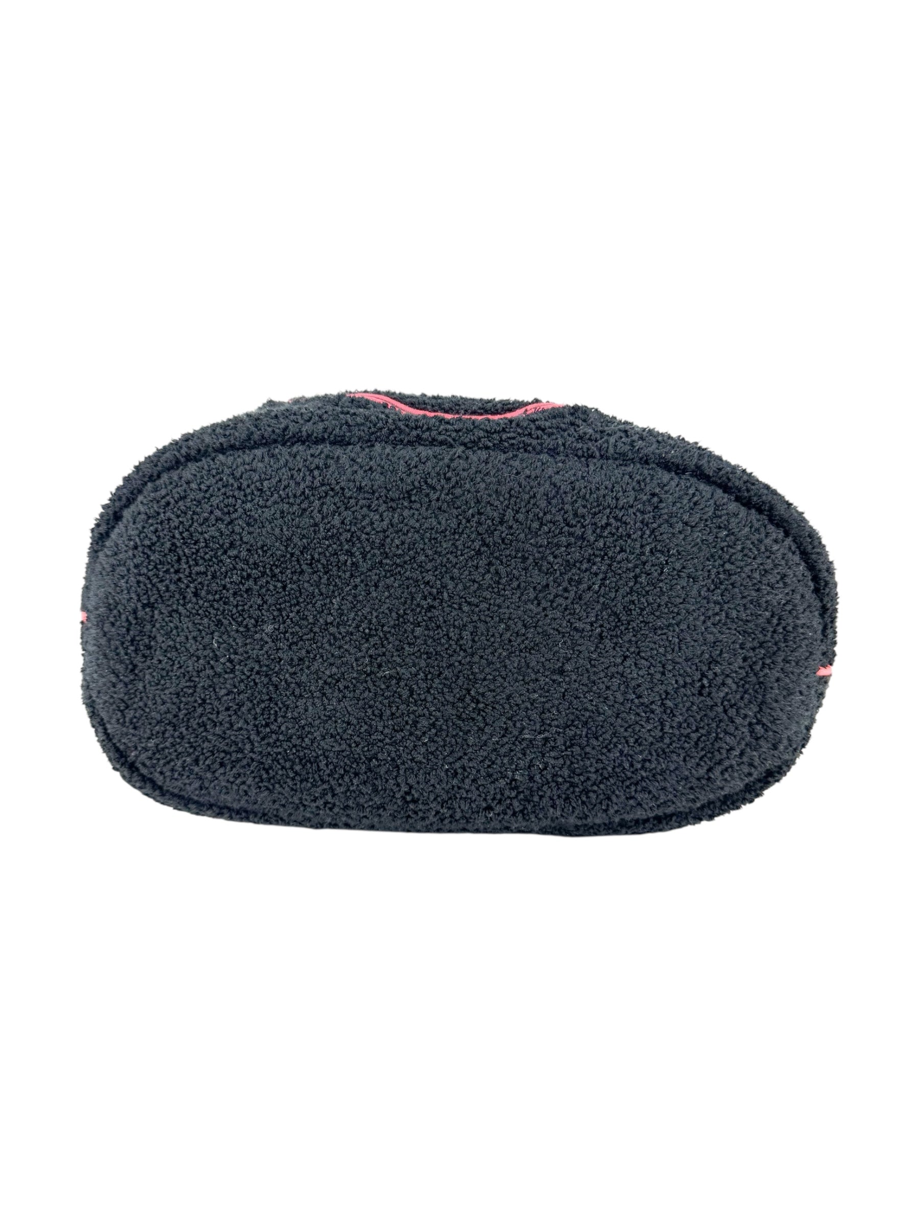 Chanel Black and Pink Terry Cloth Bag, Pouch and Towel 3-piece Set