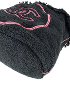 Chanel Black and Pink Terry Cloth Bag, Pouch and Towel 3-piece Set