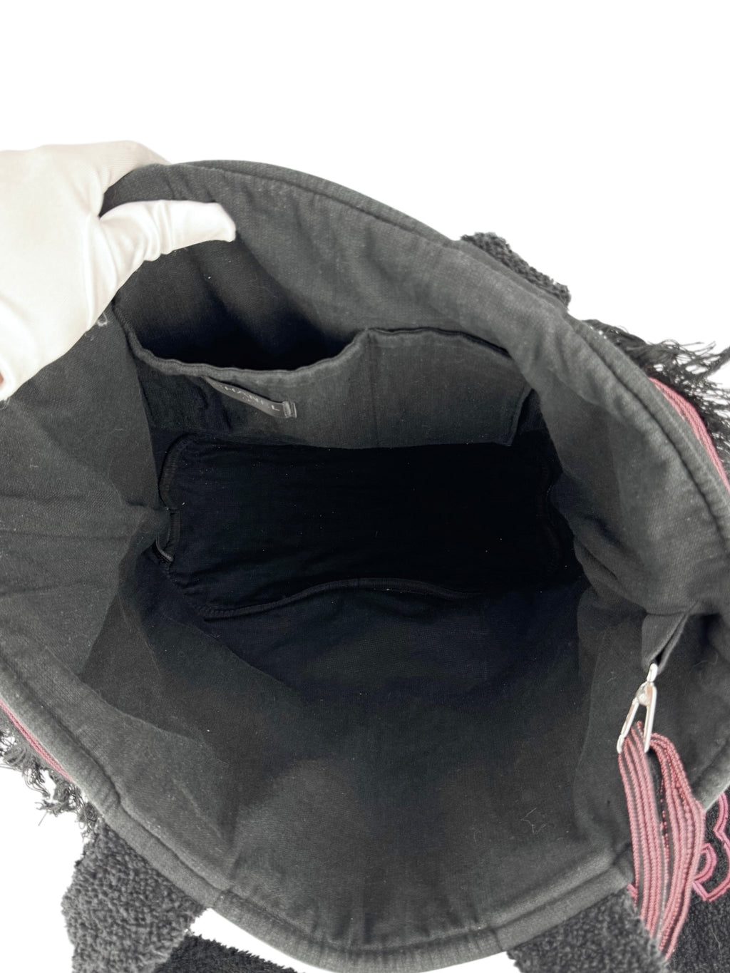 Chanel Black and Pink Terry Cloth Bag, Pouch and Towel 3-piece Set