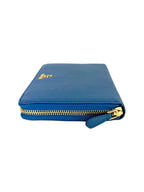 Prada Blue Saffiano Leather Zippy Wallet Organizer