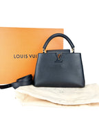 Louis Vuitton Black Taurillon Leather Capucines Bag BB