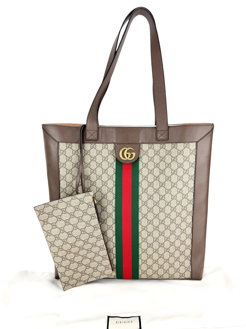 Gucci Brown and Beige Coated Canvas Ophidia Soft Tote Large