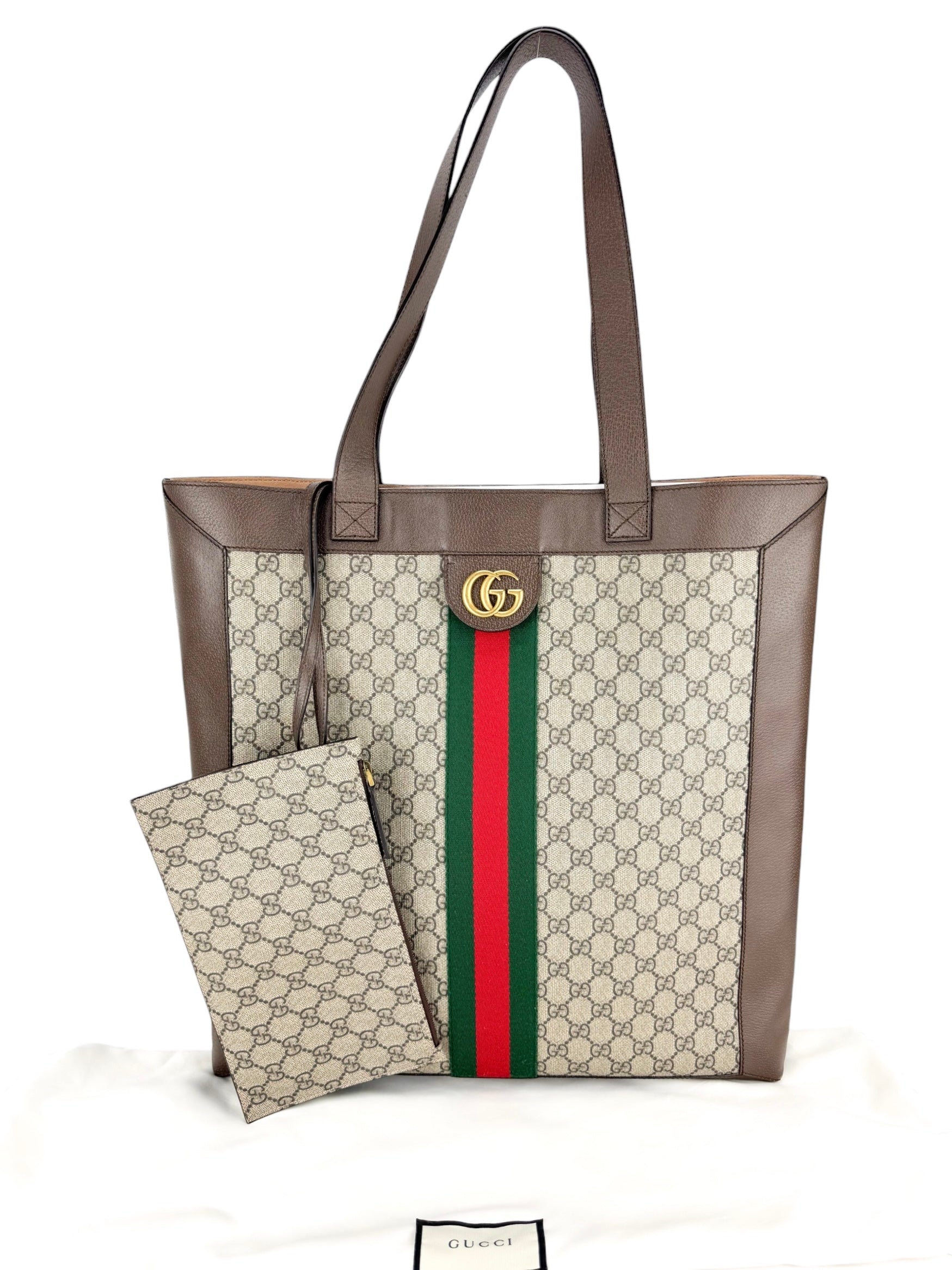 Gucci Brown and Beige Coated Canvas Ophidia Soft Tote Large