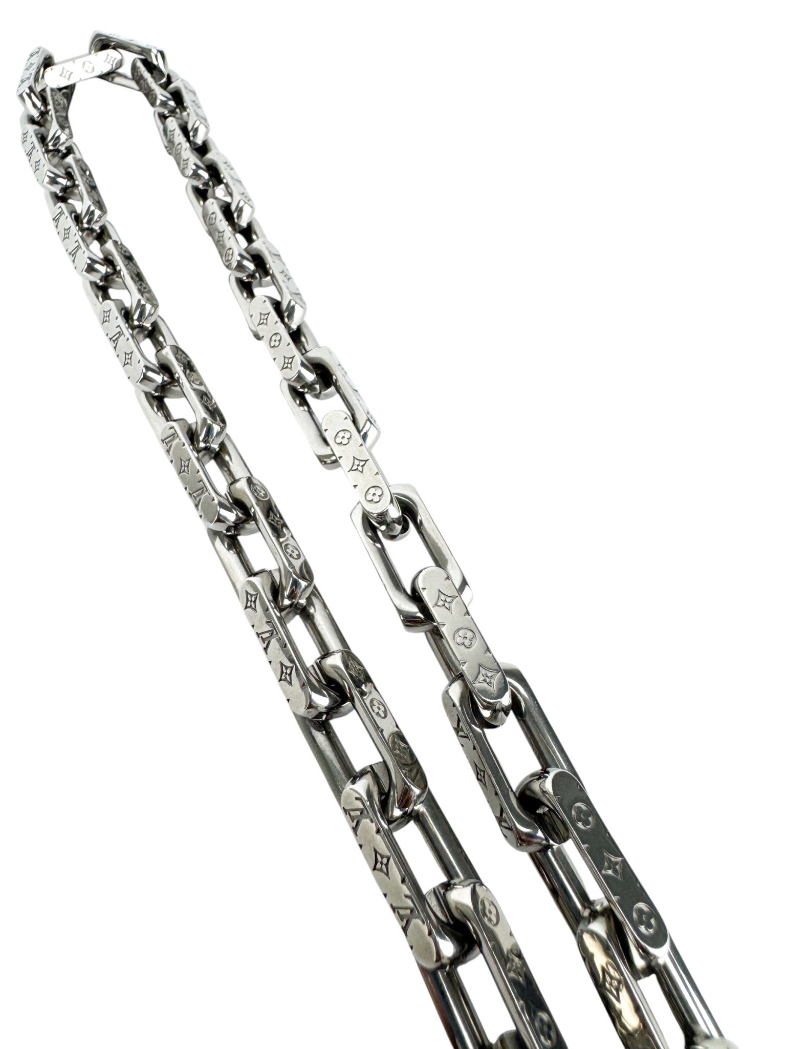 Louis Vuitton Silver Monogram Collier Necklace
