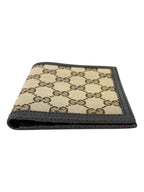 Gucci Brown Canvas and Leather GG Bifold Wallet
