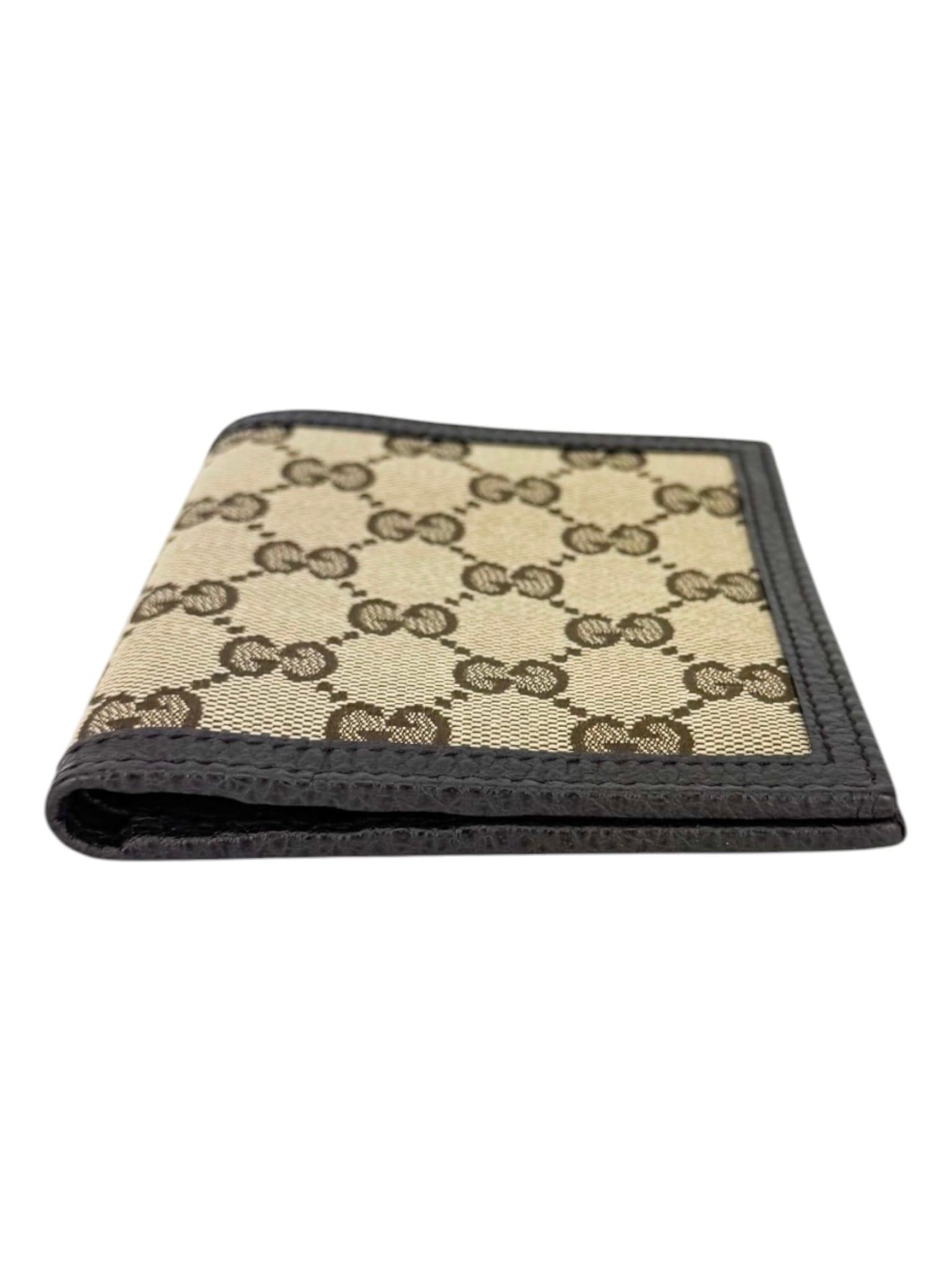 Gucci Brown Canvas and Leather GG Bifold Wallet