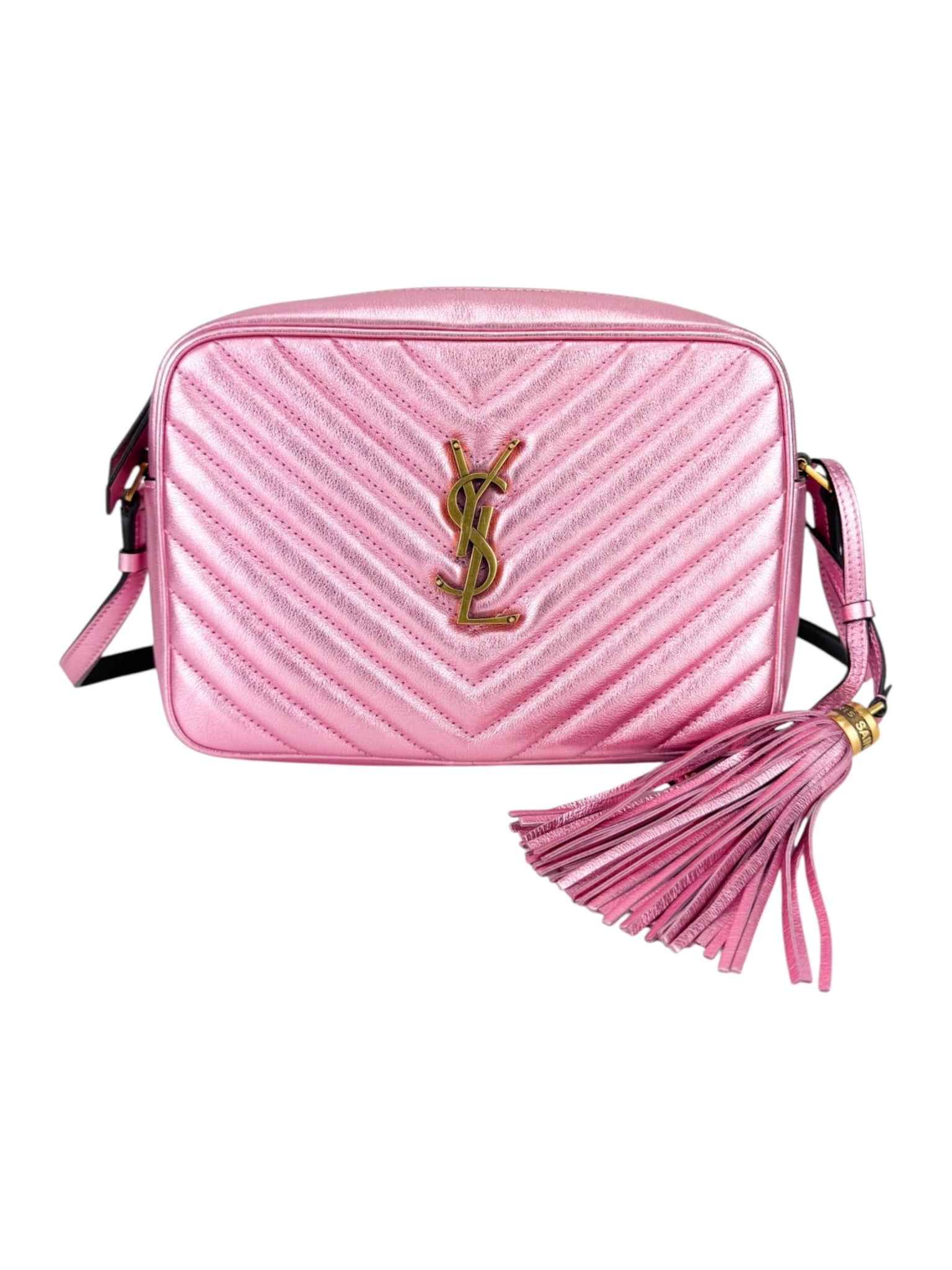 Saint Laurent Metallic Pink Lou Camera Bag
