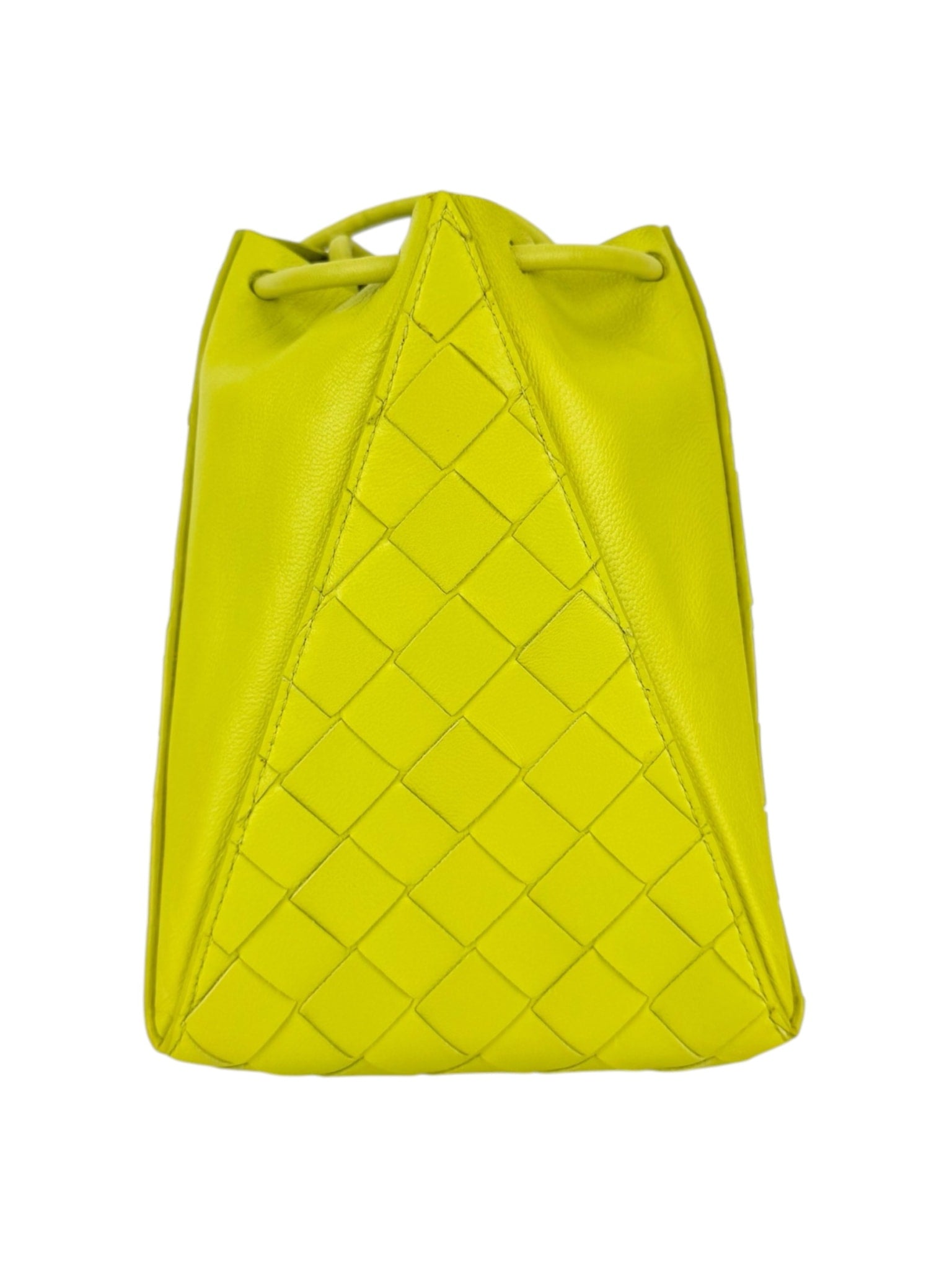 Bottega Veneta Lime Green Leather Bucket Bag