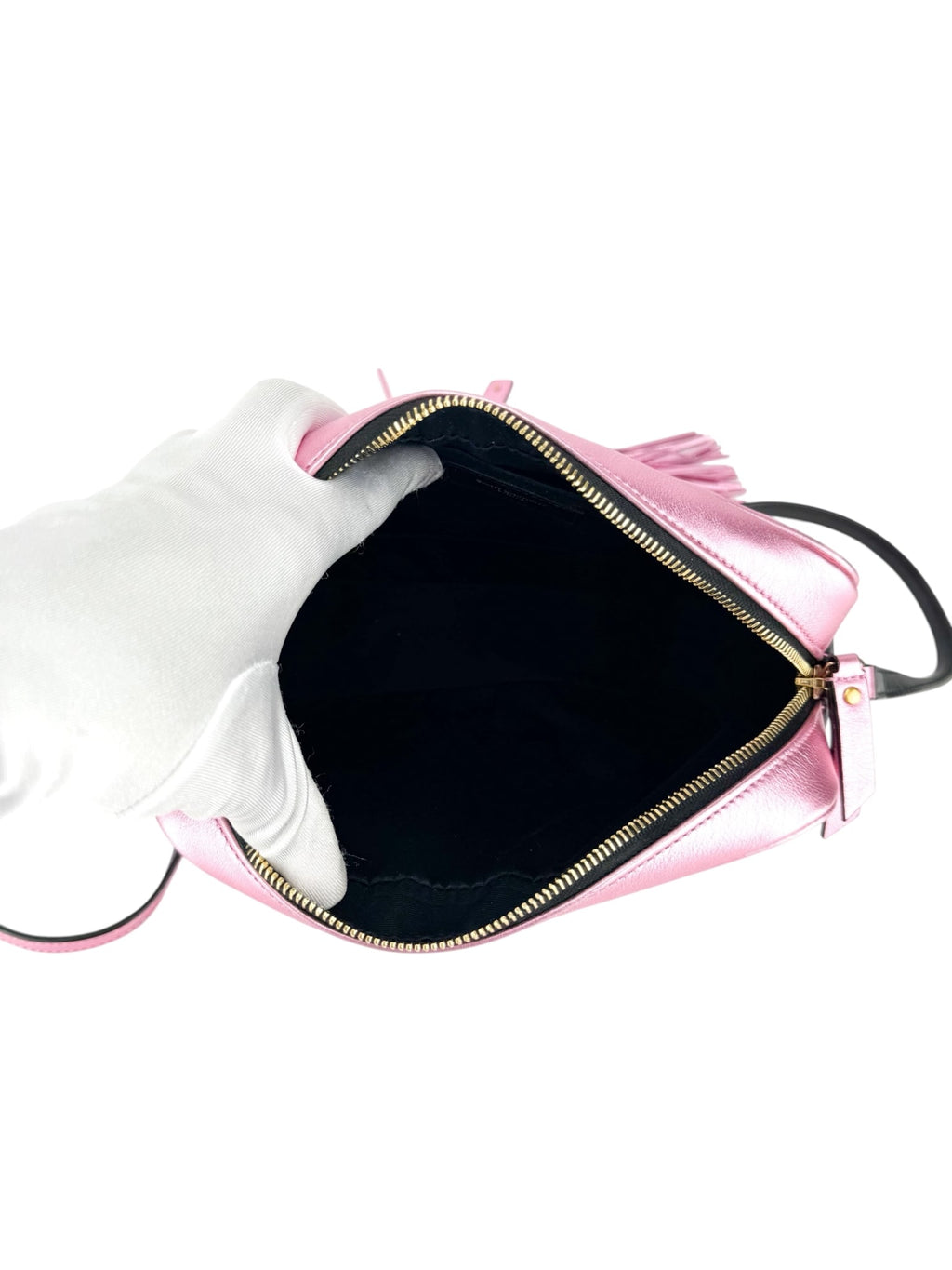 Saint Laurent Metallic Pink Lou Camera Bag