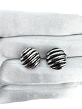 David Yurman Sterling Silver Sculpted Cable Stud Earrings 14mm