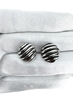 David Yurman Sterling Silver Sculpted Cable Stud Earrings 14mm