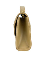 Saint Laurent Beige Taupe Grained Leather Envelop Chain Wallet Small