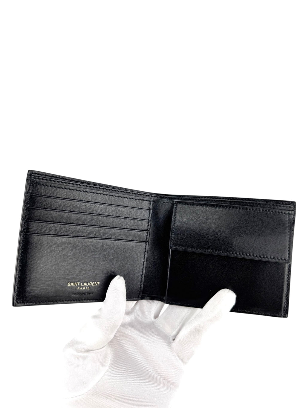 Saint Laurent Black Leather Bifold Wallet