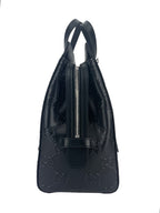 Gucci Black Leather Embossed GG Tote Bag