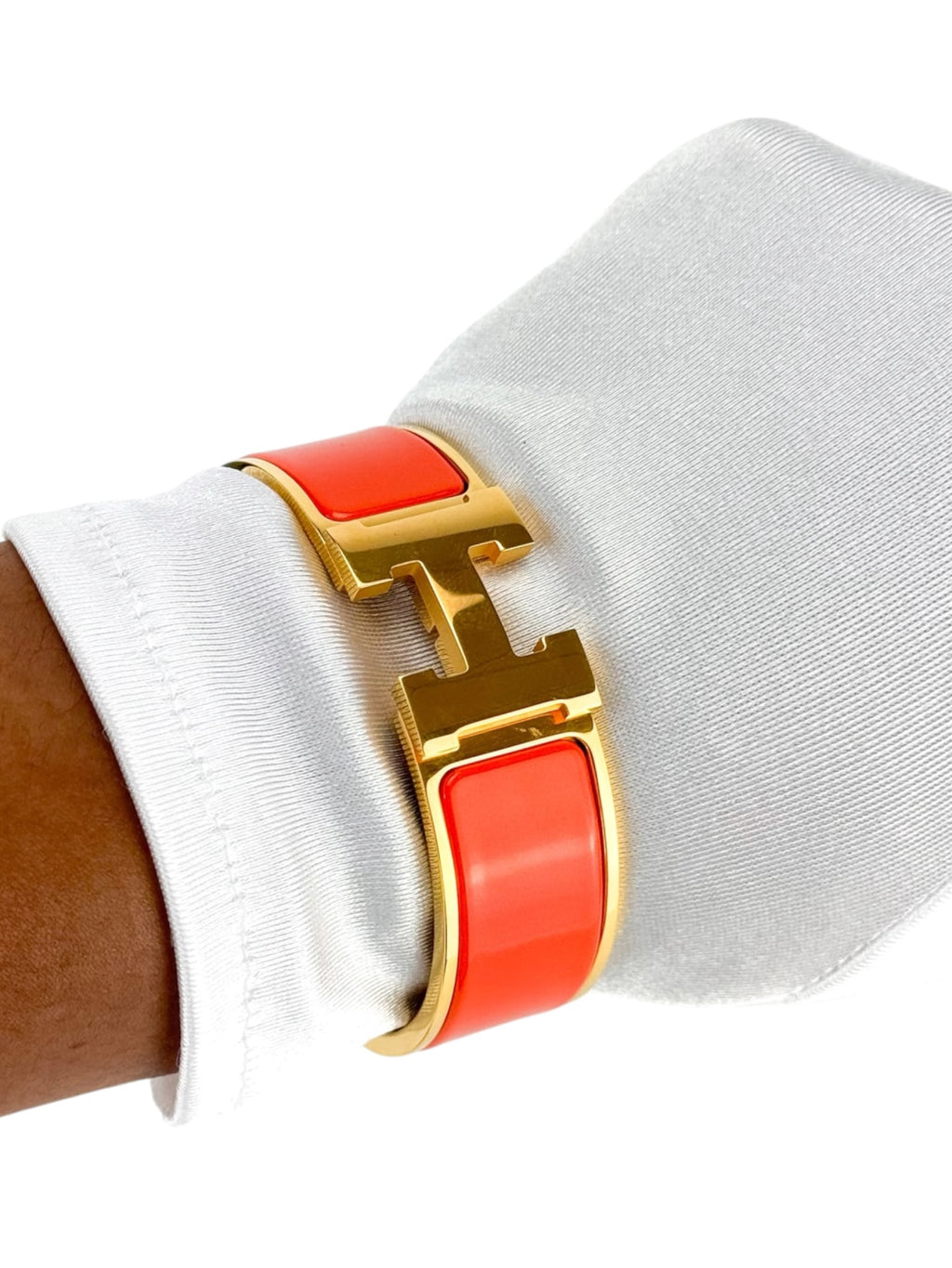 Hermes Orange Clic Clac Bracelet