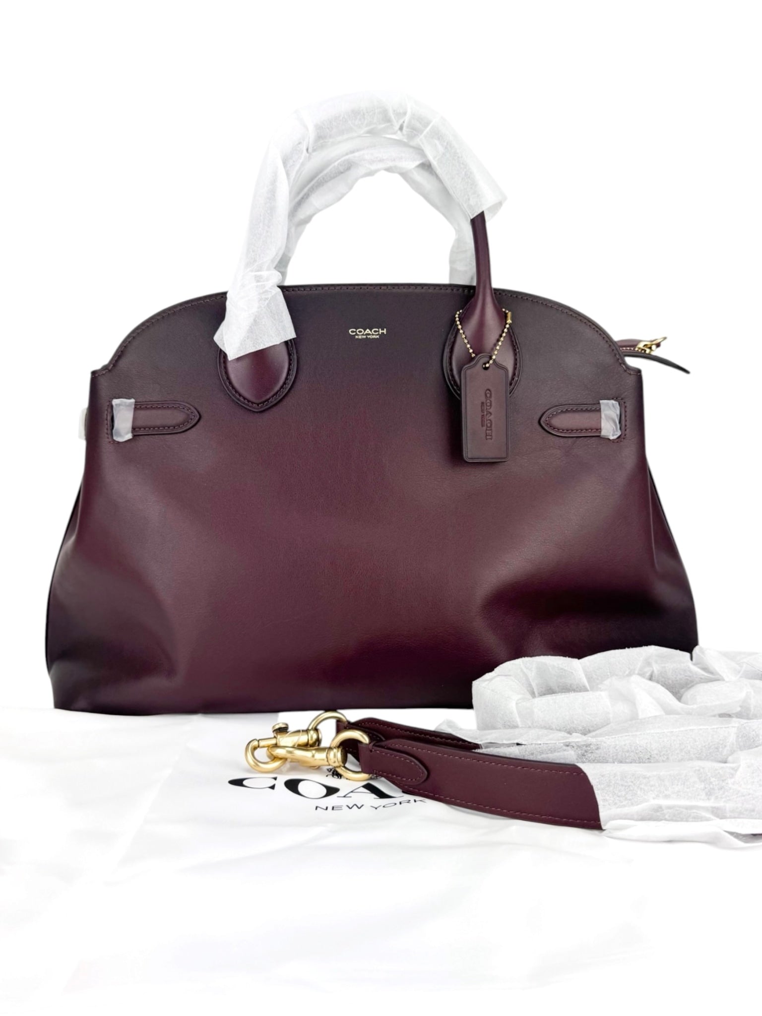 Coach Burgundy Leather Soft Empire Carryall 40