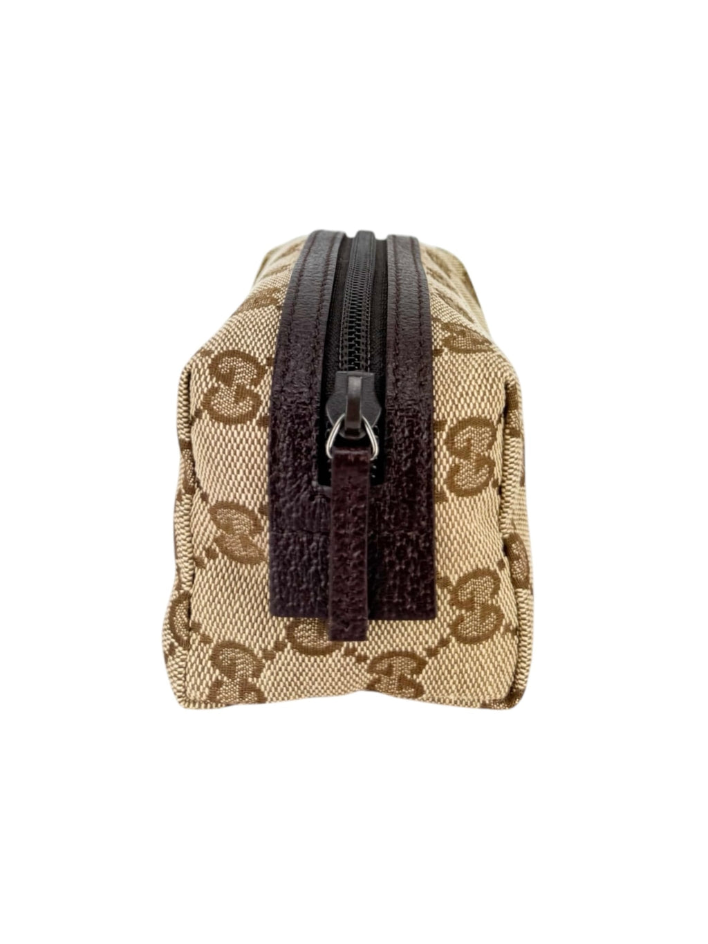 Gucci Brown Canvas and Leather Cosmetic Pouch