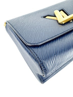 Louis Vuitton Navy Leather Twist Shoulder Bag