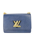 Louis Vuitton Navy Leather Twist Shoulder Bag