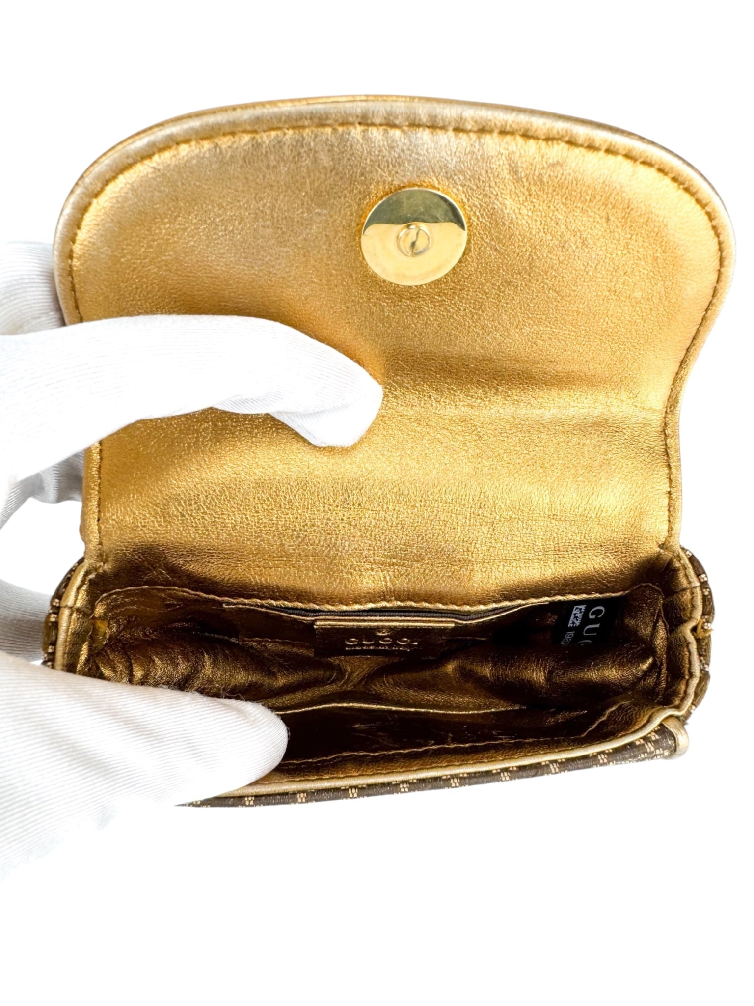 Gucci Brown Woven Canvas Diamante 1947 Bamboo Handle Bag Mini