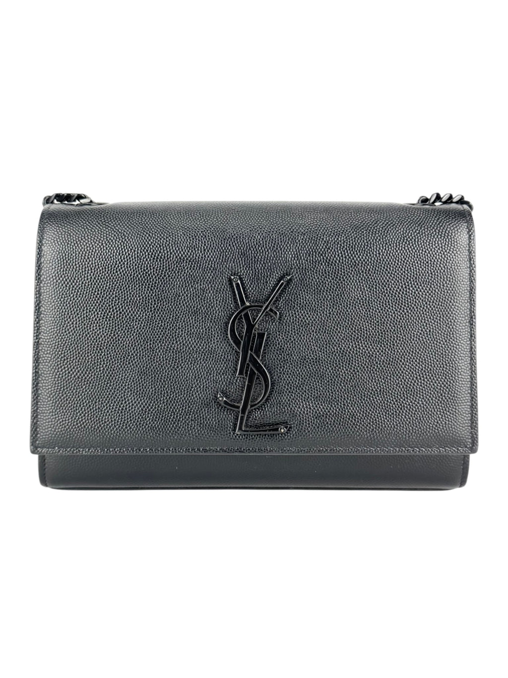 Saint Laurent Black Pebbled Leather Kate Bag Small