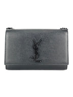 Saint Laurent Black Pebbled Leather Kate Bag Small