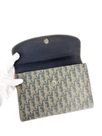 Christian Dior Canvas Leather Brown and Gray Trotter Clutch Bag