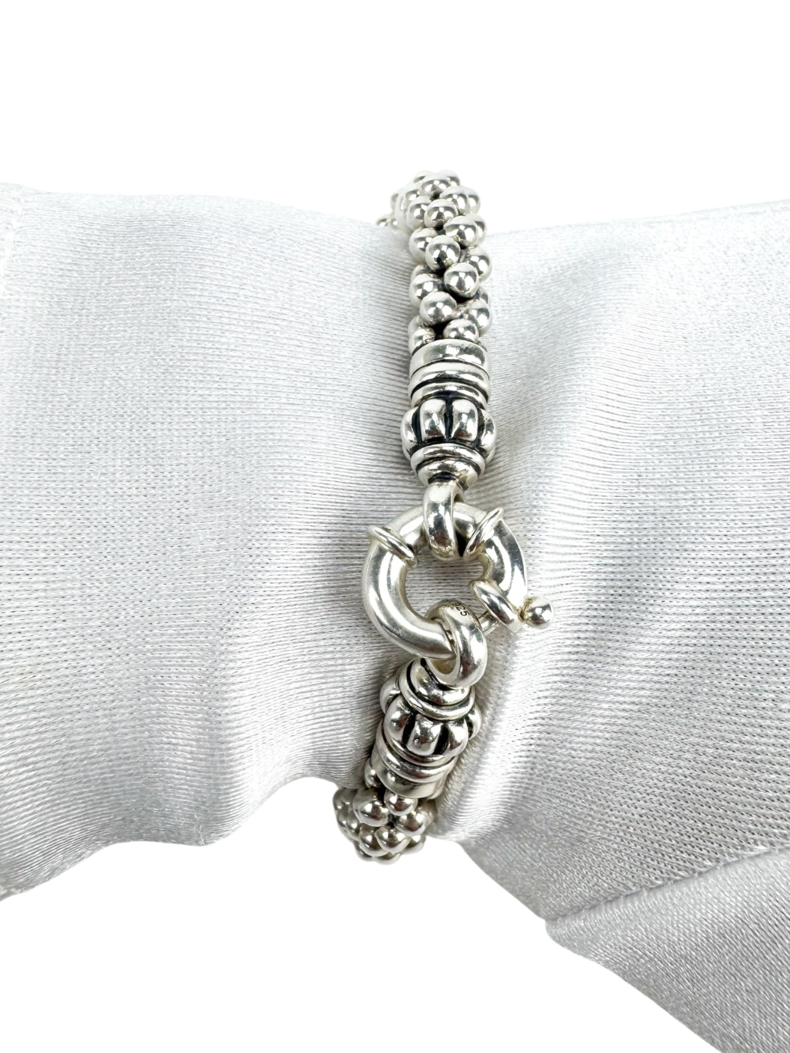 Lagos Sterling Silver Caviar Beaded Bracelet 6.25” - 6.75”
