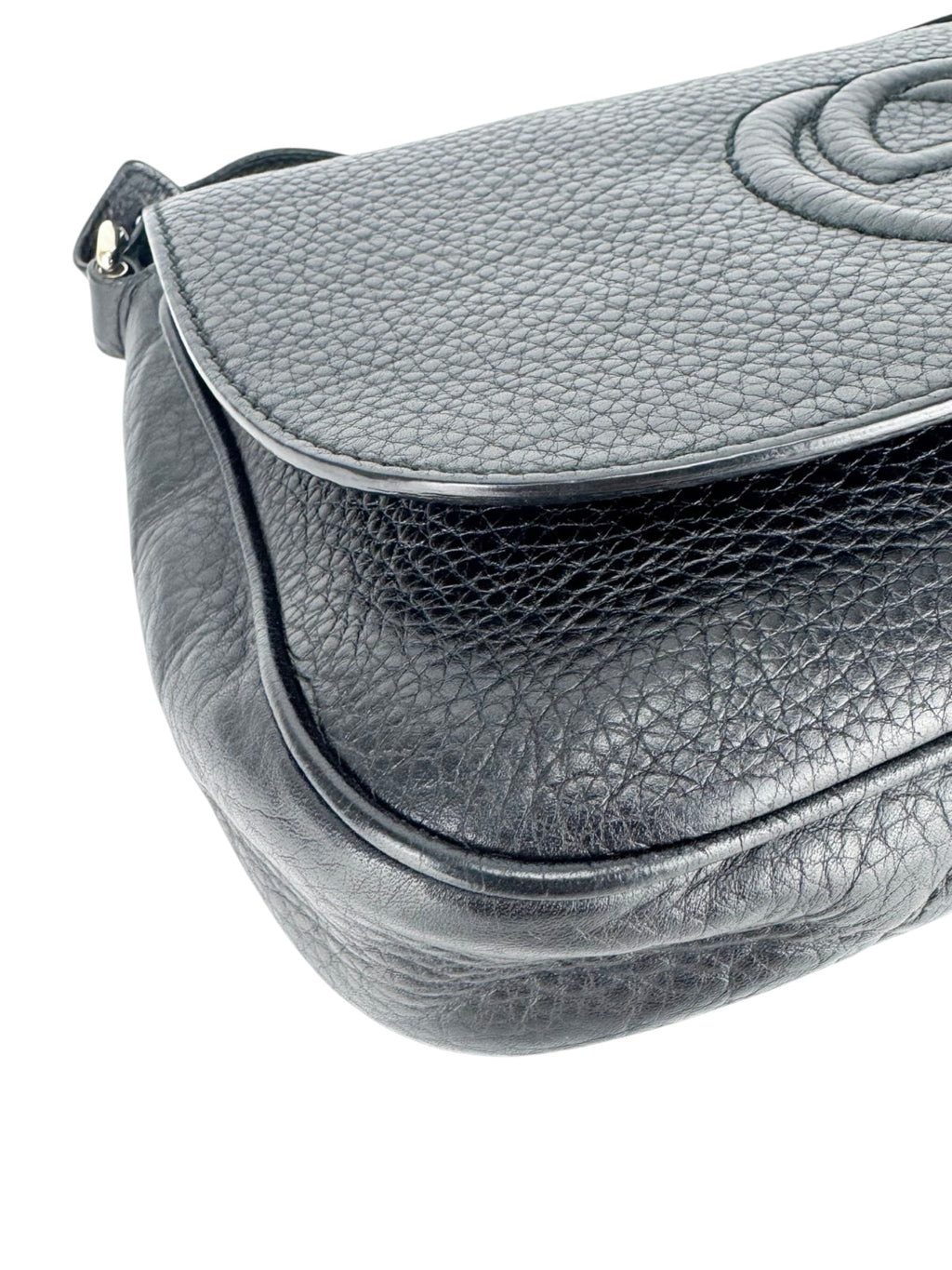 Gucci Black Pebbled Leather Soho Crossbody Bag