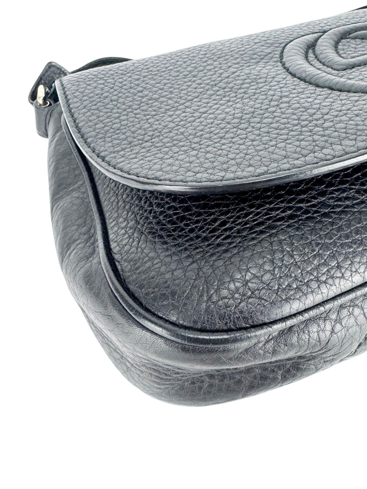 Gucci Black Pebbled Leather Soho Crossbody Bag