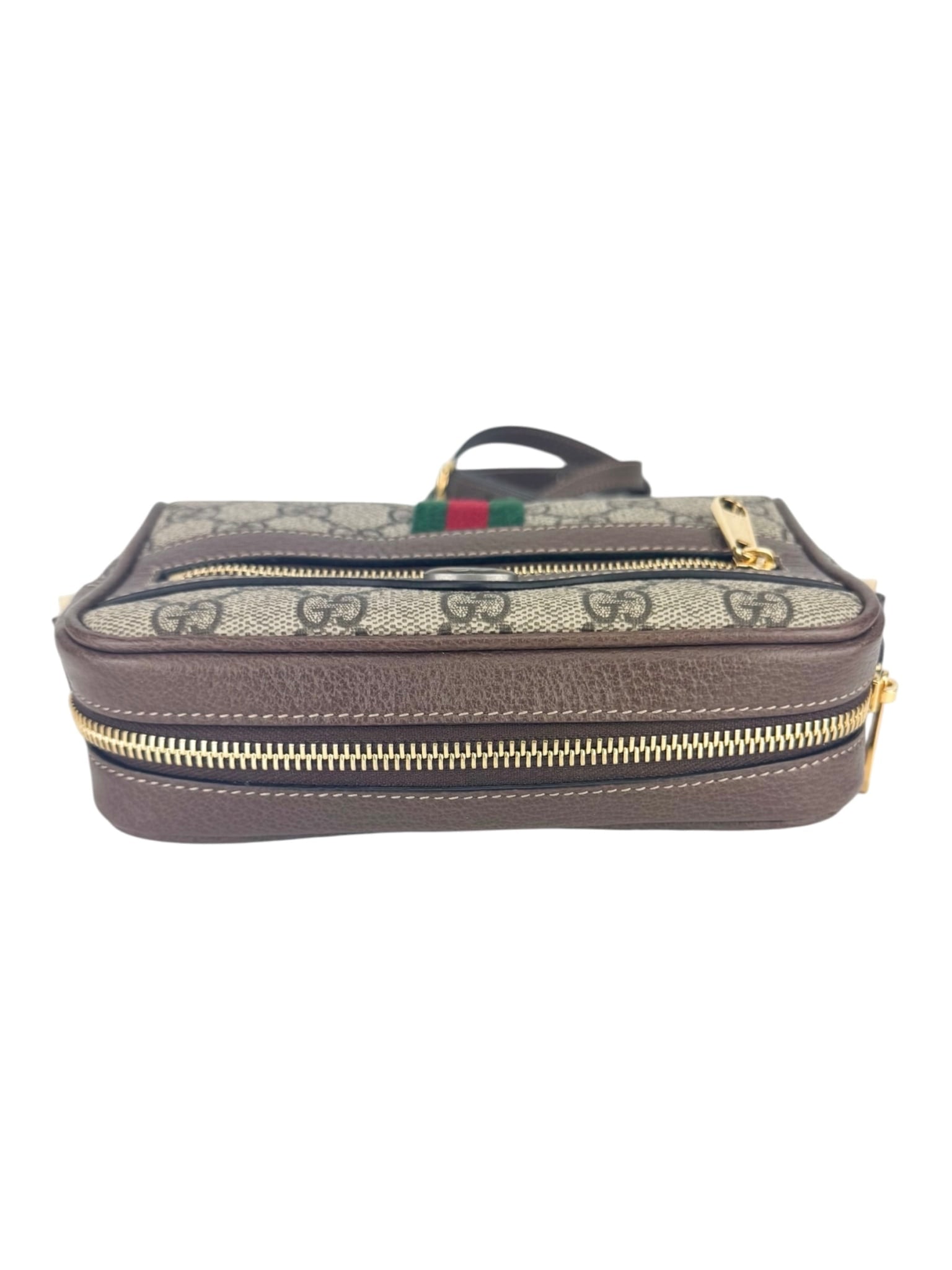 Gucci Brown and Beige Coated Canvas and Leather Ophidia Camera Bag