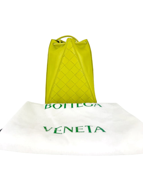Bottega Veneta Lime Green Leather Bucket Bag