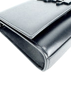 Saint Laurent Black Pebbled Leather Kate Bag Small