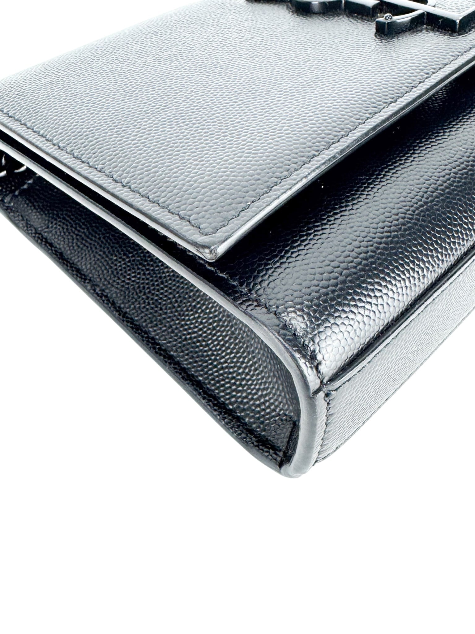 Saint Laurent Black Pebbled Leather Kate Bag Small