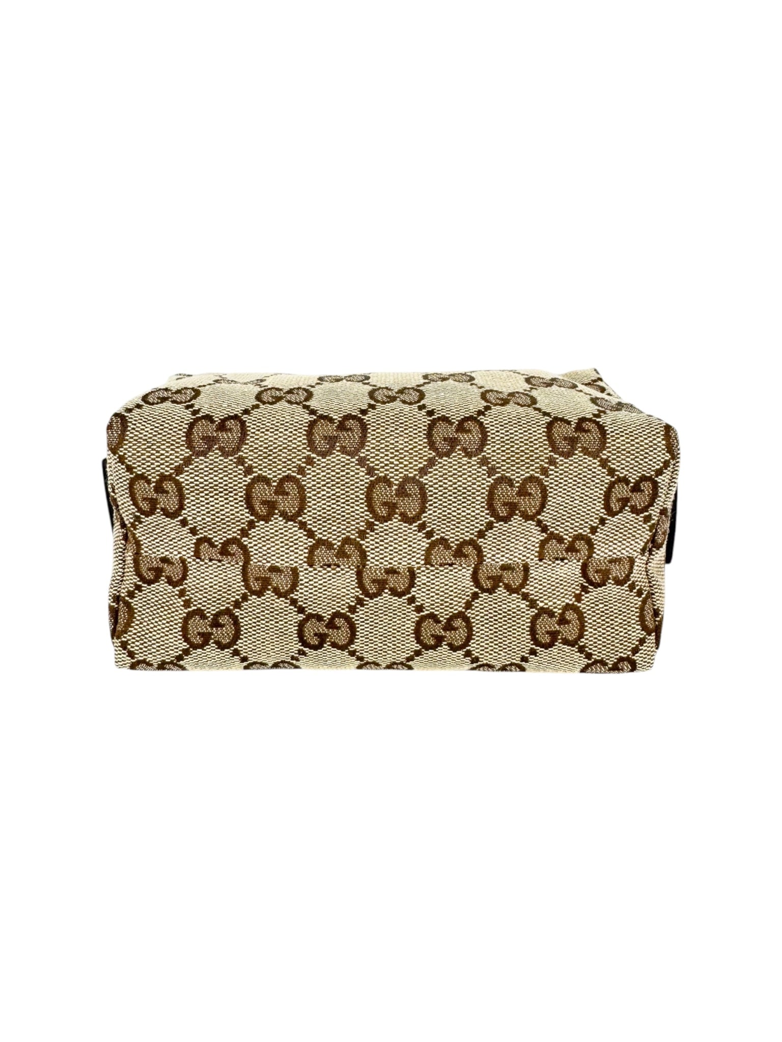 Gucci Brown Canvas and Leather Cosmetic Pouch