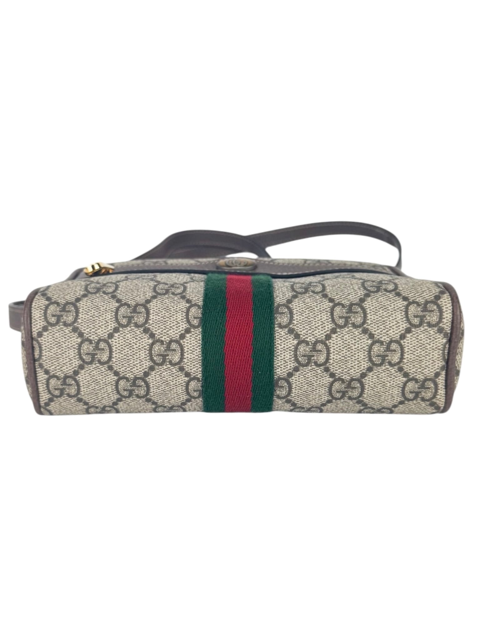 Gucci Brown and Beige Coated Canvas and Leather Ophidia Camera Bag