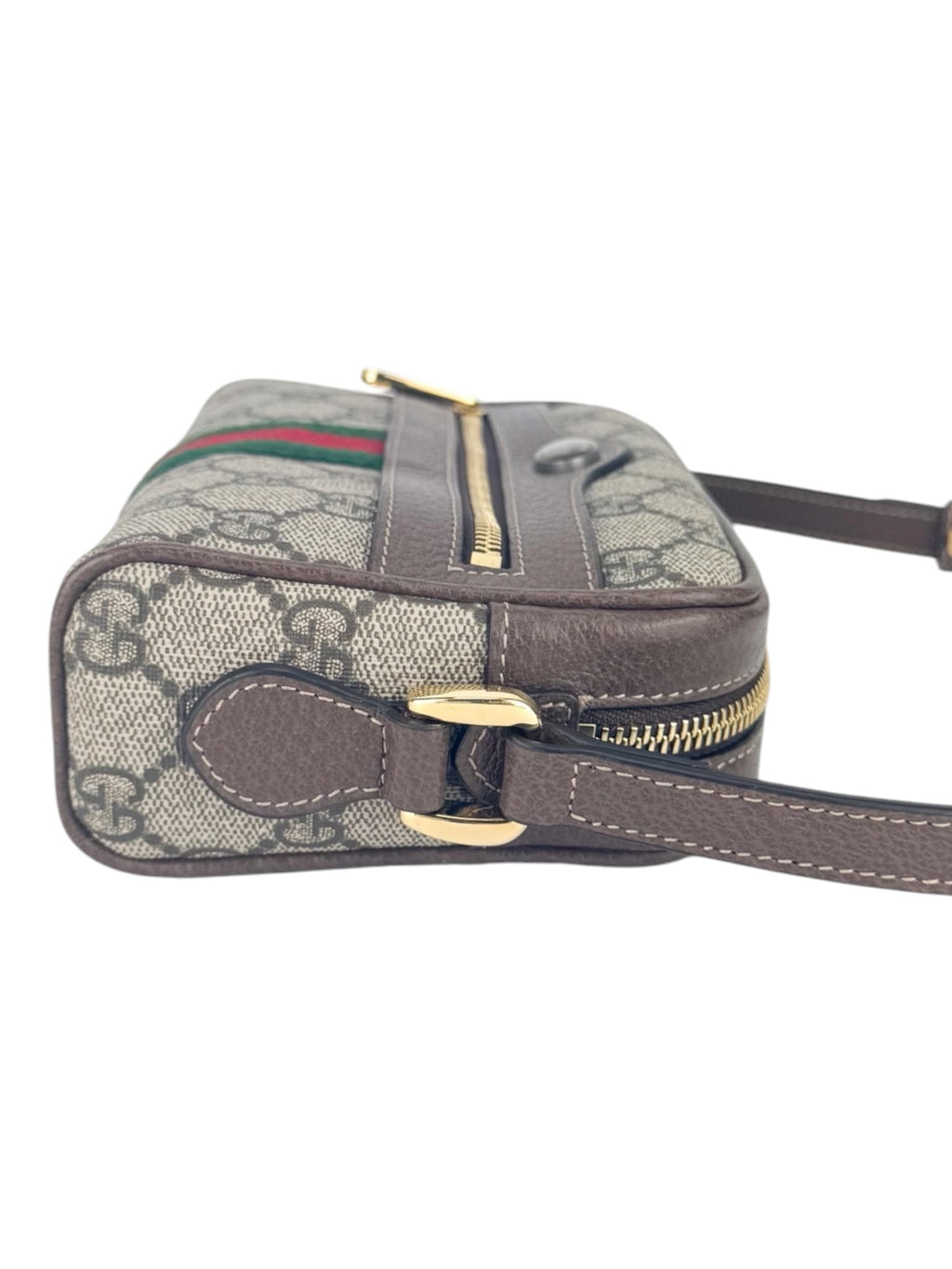 Gucci Brown and Beige Coated Canvas and Leather Ophidia Camera Bag