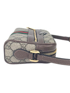 Gucci Brown and Beige Coated Canvas and Leather Ophidia Camera Bag