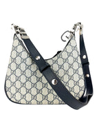 Gucci Navy Blue Coated Canvas Attaché Shoulder Bag
