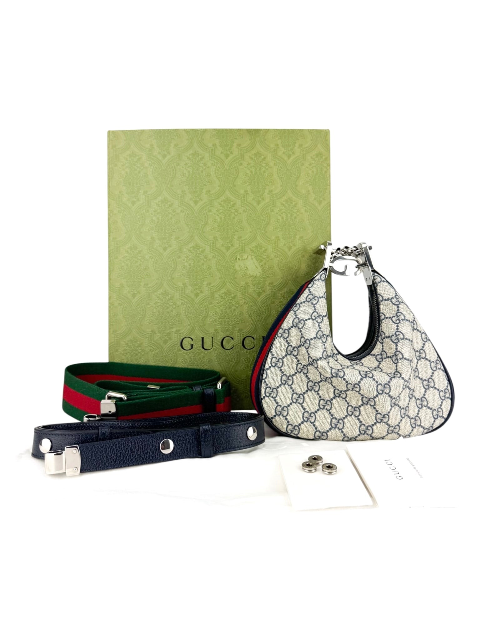 Gucci Navy Blue Coated Canvas Attaché Shoulder Bag