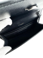 Saint Laurent Black Pebbled Leather Kate Bag Small