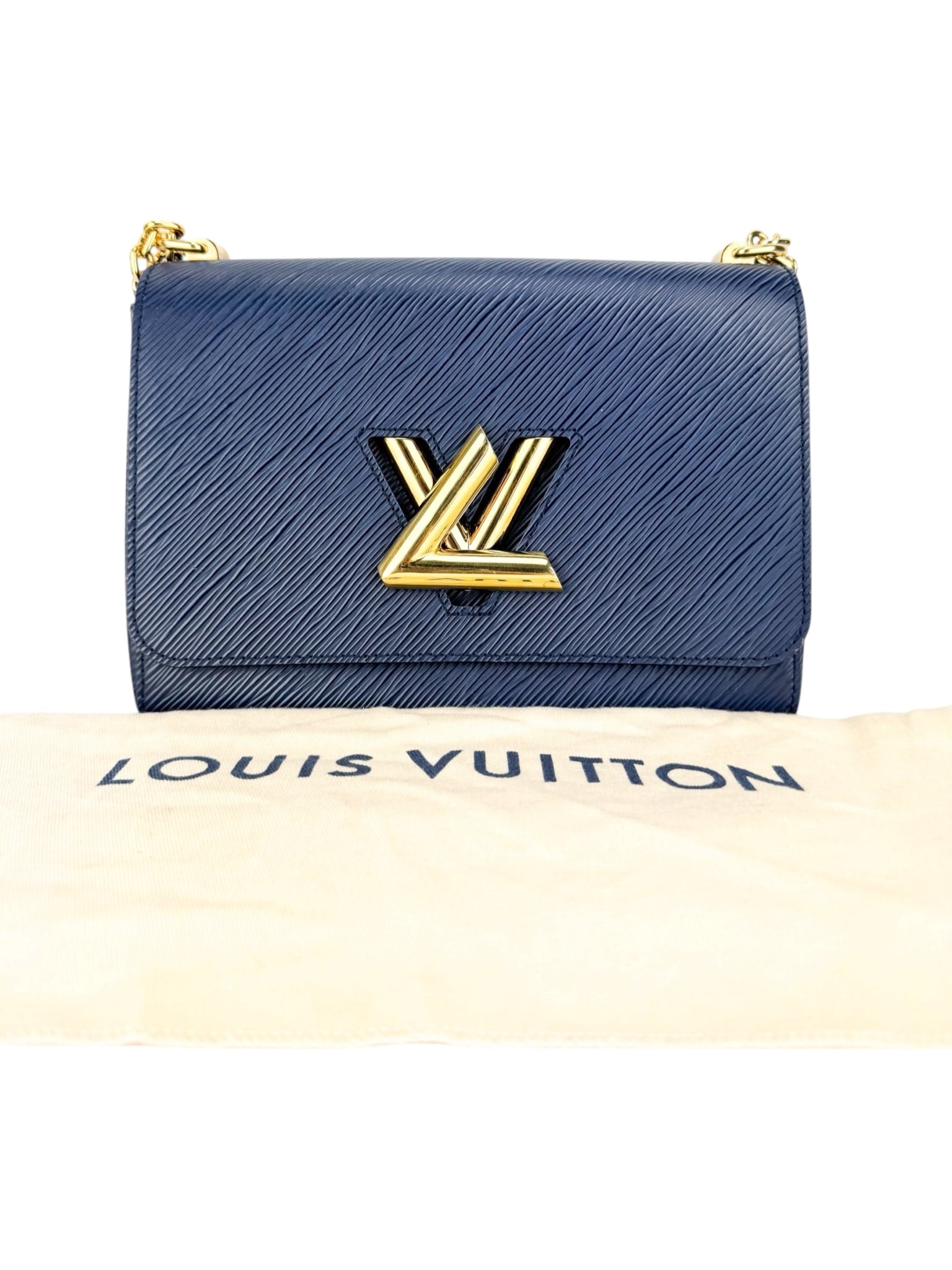 Louis Vuitton Navy Leather Twist Shoulder Bag