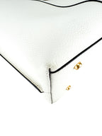 Tory Burch Cream Leather Tote Bag