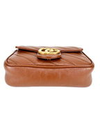 Gucci Leather Cognac Double G Marmont Super Mini Bag