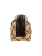 Gucci Brown Canvas and Leather Cosmetic Pouch